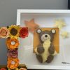 Adorable Felt Sleepy Teddy Framed Wall Decor
