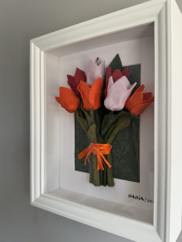 Framed Felt Tulip Bouquet