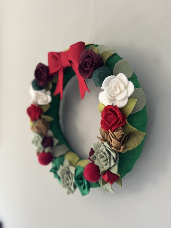 Festive Felt Winter Wreath-30cm
