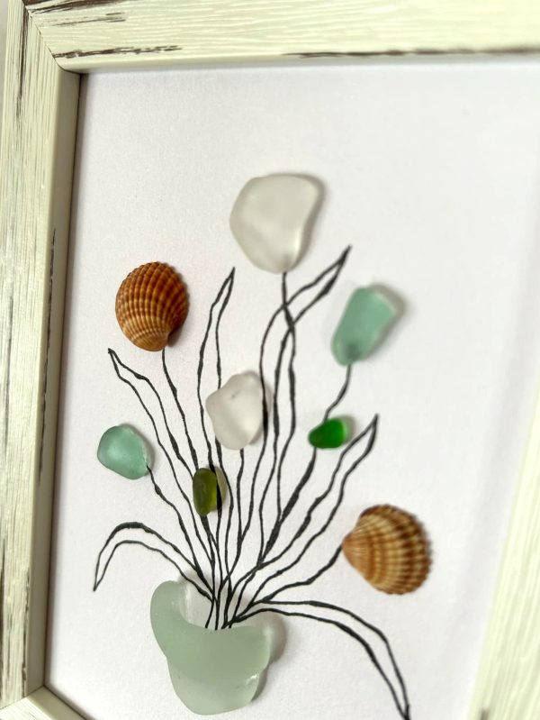 Seaglass and Seashell Framed Art