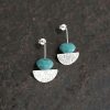 Silver earrings with turquoise howlite stone - Image 4
