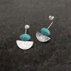 silver earrings with turquoise howlite stone