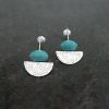silver earrings with howlite stone