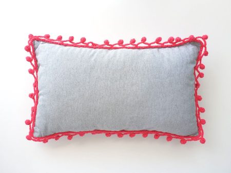 the "Silly Princess" cushion // grey & fuchsia decorative cushion - whole