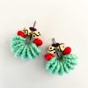 the "Playmates" earrings // vibrant yarn & bead women's Earrings - both