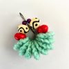 the "Playmates" earrings // vibrant yarn & bead women's Earrings - detail