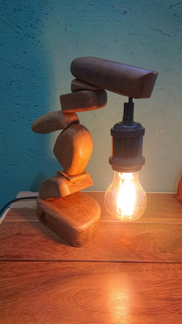 One of a kind table lamp that finds it's inspiration from the beautiful beach stone stacking art style - Image 7