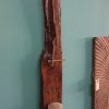 Natural, driftwood wall clock with shelf