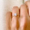 Gold-Filled Twist Band Ring Cubic Zirconia – Dainty Engagement or Travel Ring - M (US size 6.5 - EU size 52)