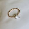 Gold-Filled Twist Band Ring Cubic Zirconia – Dainty Engagement or Travel Ring - M (US size 6.5 - EU size 52) - Image 3