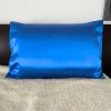 satin pillowcase blue