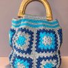 Blu & Grey Granny Square Bag