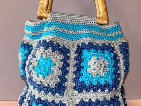 Blu & Grey Granny Square Bag