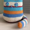 Fifi Kitty-Cat Door Stopper – Colorful Crochet Striped Home Decor & Practical Door Holder