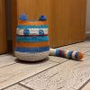 Fifi Kitty-Cat Door Stopper – Colorful Crochet Striped Home Decor & Practical Door Holder - Image 2