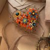 Adorable handmade orange heart magnet - Image 3