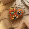 Adorable handmade orange heart magnet - Image 4