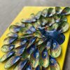 Handmade Peacock Shell Art on Canvas - Details 3D