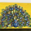 Handmade Peacock Shell Art on Canvas – Front View