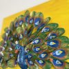 Handmade Peacock Shell Art on Canvas - Details