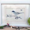 Warbler and Almond Blossom Painting