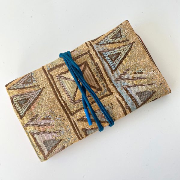 mustard geometric tobacco pouch top