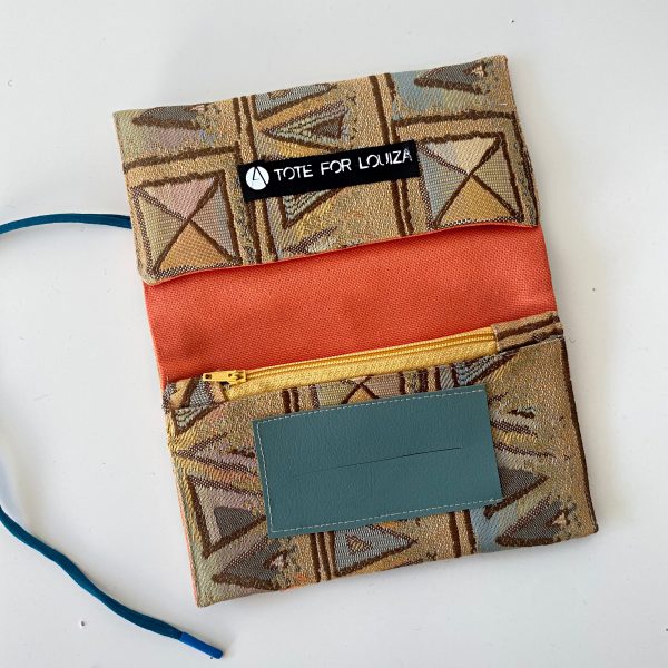 mustard geometric tobacco pouch inside