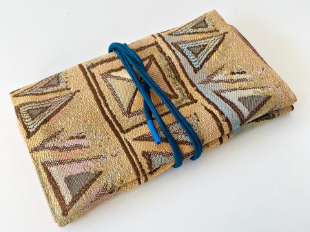 mustard geometric tobacco pouch