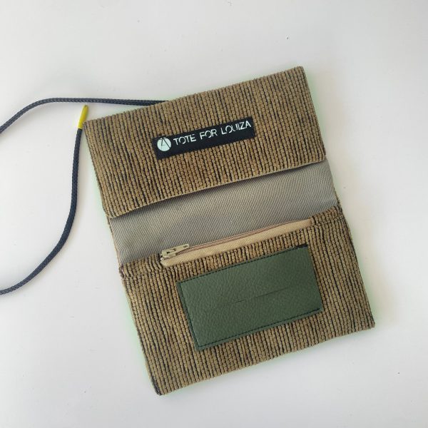 olive green tobacco pouch inside