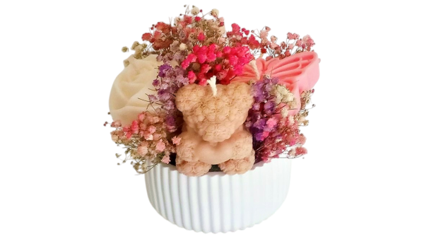 Candle Flowers Handmade Pot