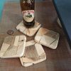Set of 4 Handmade high-quality wood coasters