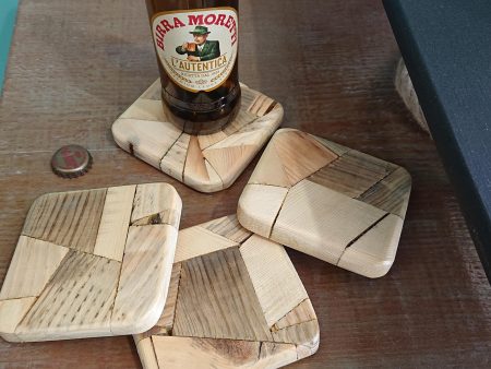 Set of 4 Handmade high-quality wood coasters