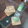 Set of four Handmade multi-wood coasters - Image 3