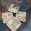Set of four Handmade multi-wood coasters - Image 2
