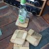 Set of four Handmade multi-wood coasters