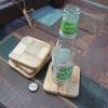 Set of four Handmade multi-wood coasters - Image 6