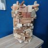 Unique, stacked, multi-wood table lamp - Image 6