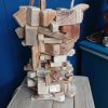 Unique, stacked, multi-wood table lamp - Image 3