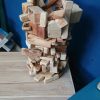 Unique, stacked, multi-wood table lamp - Image 16