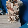 Unique, stacked, multi-wood table lamp - Image 15