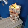 Unique, stacked, multi-wood table lamp - Image 12
