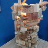 Unique, stacked, multi-wood table lamp - Image 11