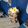 Unique, stacked, multi-wood table lamp - Image 14