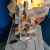 Unique, stacked, multi-wood table lamp - Image 4