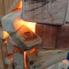 Unique, stacked, multi-wood table lamp - Image 9