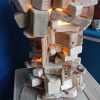 Unique, stacked, multi-wood table lamp - Image 7