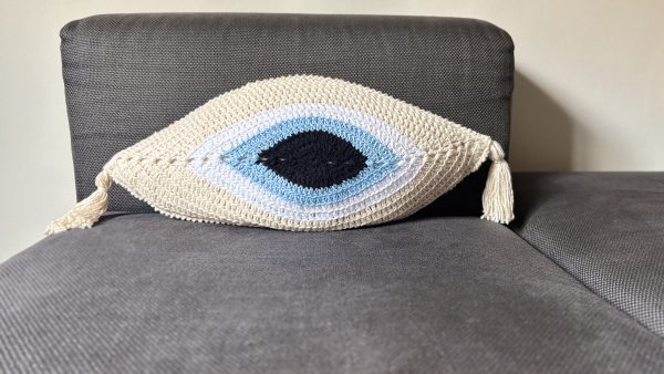 Evil Eye Tasseled Cushion