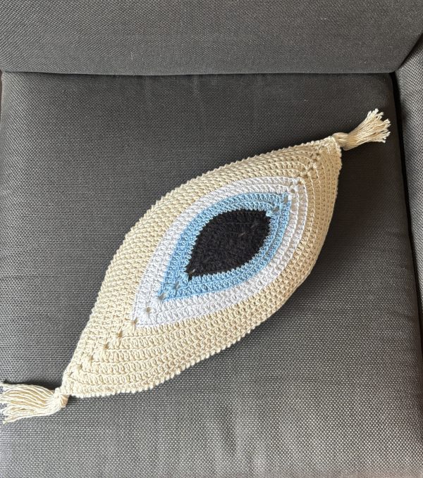 Evil Eye Tasseled Cushion - Image 3