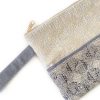 Handmade Spring Summer Clutch Bag – Beige and Grey Zipped Pouch With Wristlet - Image 2