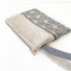 Handmade Spring Summer Clutch Bag – Beige and Grey Zipped Pouch With Wristlet - Image 4